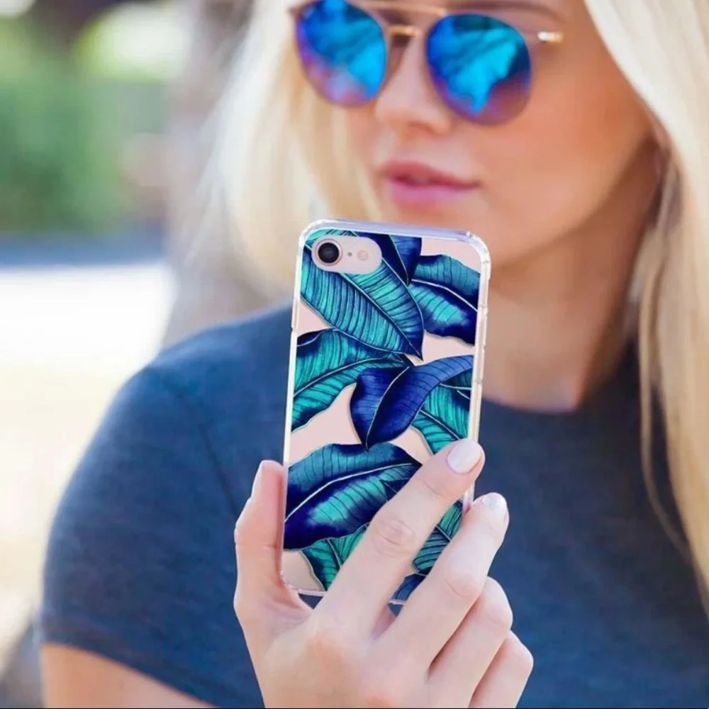 NEW! Tropical Leaves Slim Case iPhone X/XS Dual-Layer Shock Absorbent Green Blue